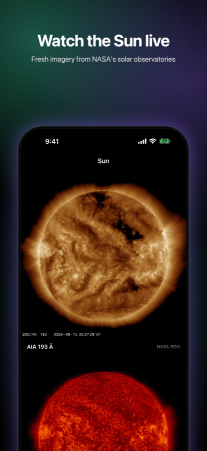 Live solar imagery from NASA